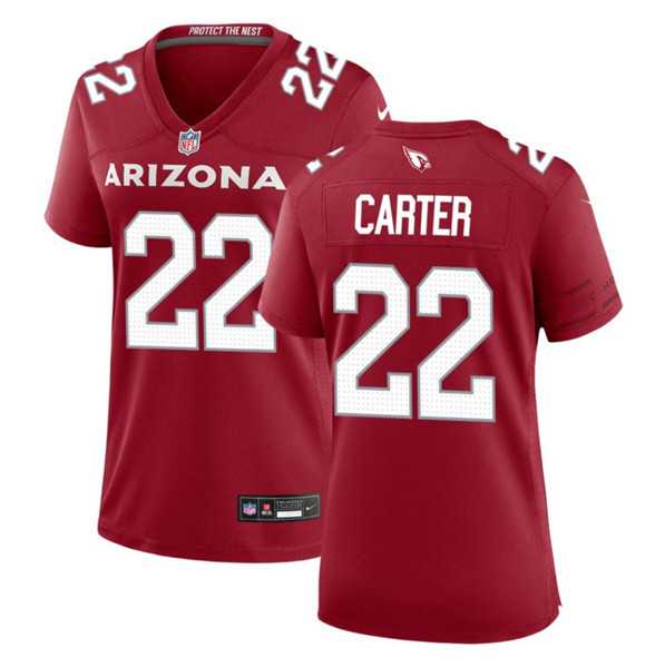 Women%27s Arizona Cardinals #22 Michael Carter Red 2023 Stitched Jersey Dzhi